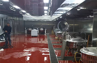 10月5日，泰山玻璃纖維（太原）有限公司職工餐廳裝飾裝修施工項目-志遠(yuǎn)凈化工程項目進度